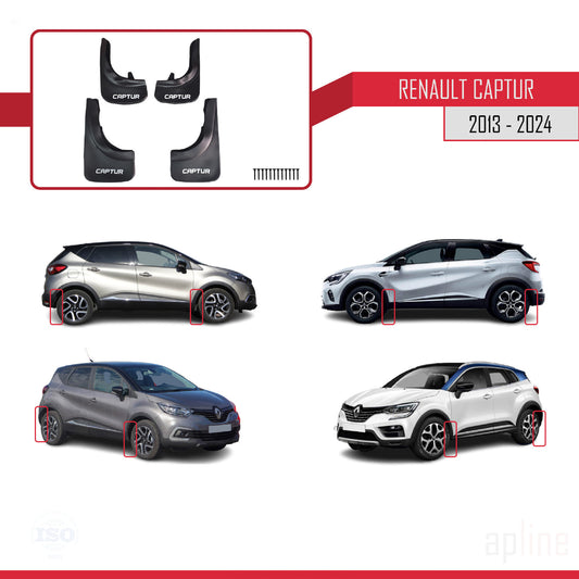 Kompatibel mit Renault Captur (J87) 2013-2024 Auto Kotflügel Vorne Hinten Satz 4 Stück Schwarz