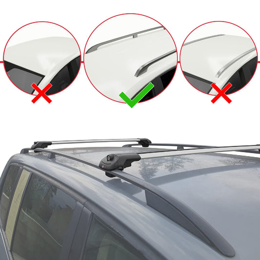 Compatible avec Volkswagen Golf Sportvan 2014-2017 ACE-1 Barres de Toit Railing Porte-Bagages de Voiture Gris Aluminium 2 Barres