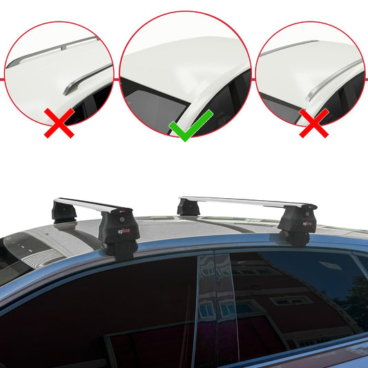 Kompatibel mit Volkswagen Polo 6 (AW) 2018-2025 ACE-4 Relingträger Dachträger Auto Gepäckträger Grau Aluminium 2 Stangen