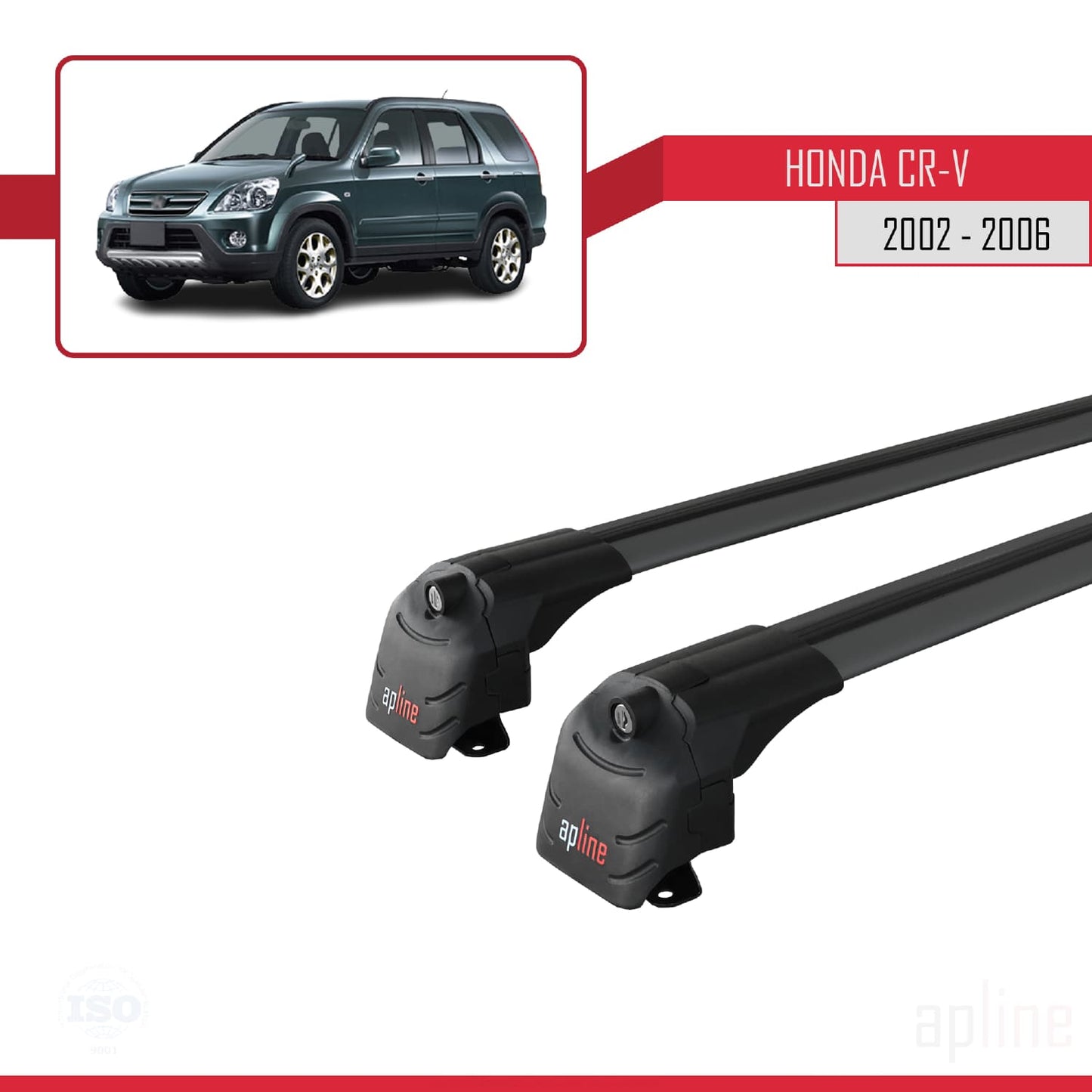 Kompatibel mit Honda CR-V 2 2002-2006 ACE-2 Relingträger Dachträger Auto Gepäckträger Schwarz Aluminium 2 Stangen