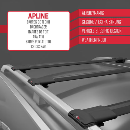 Compatible avec Peugeot Partner Post-Facelift 2003-2008 FLY Model Barres de Toit Railing Porte-Bagages de Voiture Noir Aluminium 3 Barres