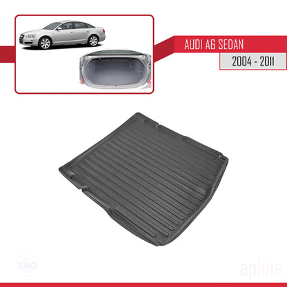 Compatible avec A6 (C6) Berline 2004-2011 Flexible Tapis de Coffre Plancher de Chargement Noir
