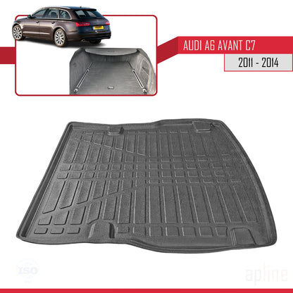 Passend für A6 (C7) 2011–2014, flexible Kofferraummatte, Ladeboden, schwarz