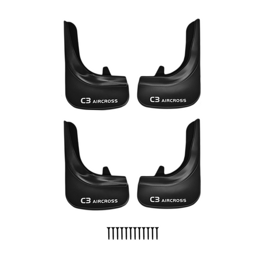 Compatible with Citroen C3 Aircross (A88) 2018-2024 Mudguards Vehicle Front Rear Set 4 Pcs Black