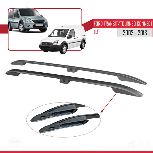 Kompatibel mit Ford Transit/Tourneo Connect 2002-2013 (Kurzer Radstand L1/H1) Dachreling Dachträger Gepäckträger Schwarz