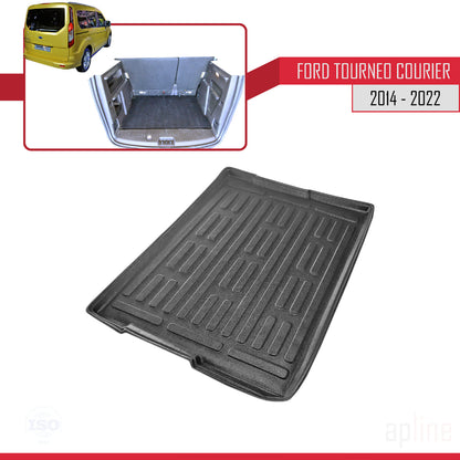 Compatible avec Ford Tourneo Courier 2014-2022 Flexible Tapis de Coffre Plancher de Chargement Noir