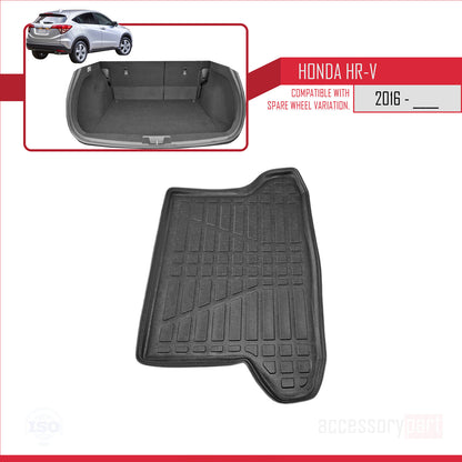Compatible with Honda HR-V 2 2015-2021 Flexible Trunk Mats Cargo Liner Black
