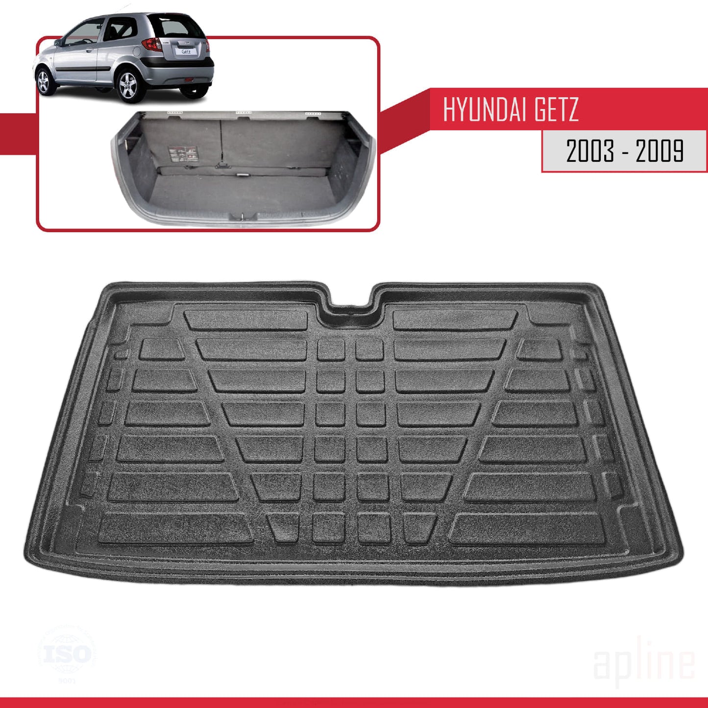 Kompatibel mit Hyundai Getz 2003-2009 Flexibel Kofferraumwanne Laderaumwanne Schwarz