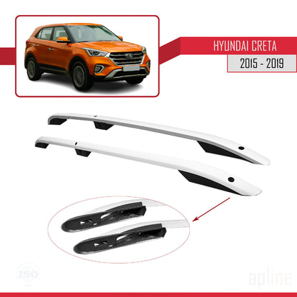 Compatible with Hyundai Creta 2015-2019 (Short Wheelbase L1/H1) Roof Rails Roof Rack Luggage Carrier (Adhesive Model) Grey