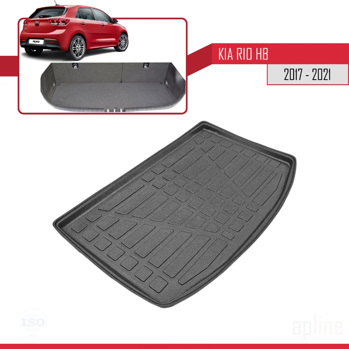 Trunk Mats for Kia Rio HB 2017-2021 Cargo Liner BLACK