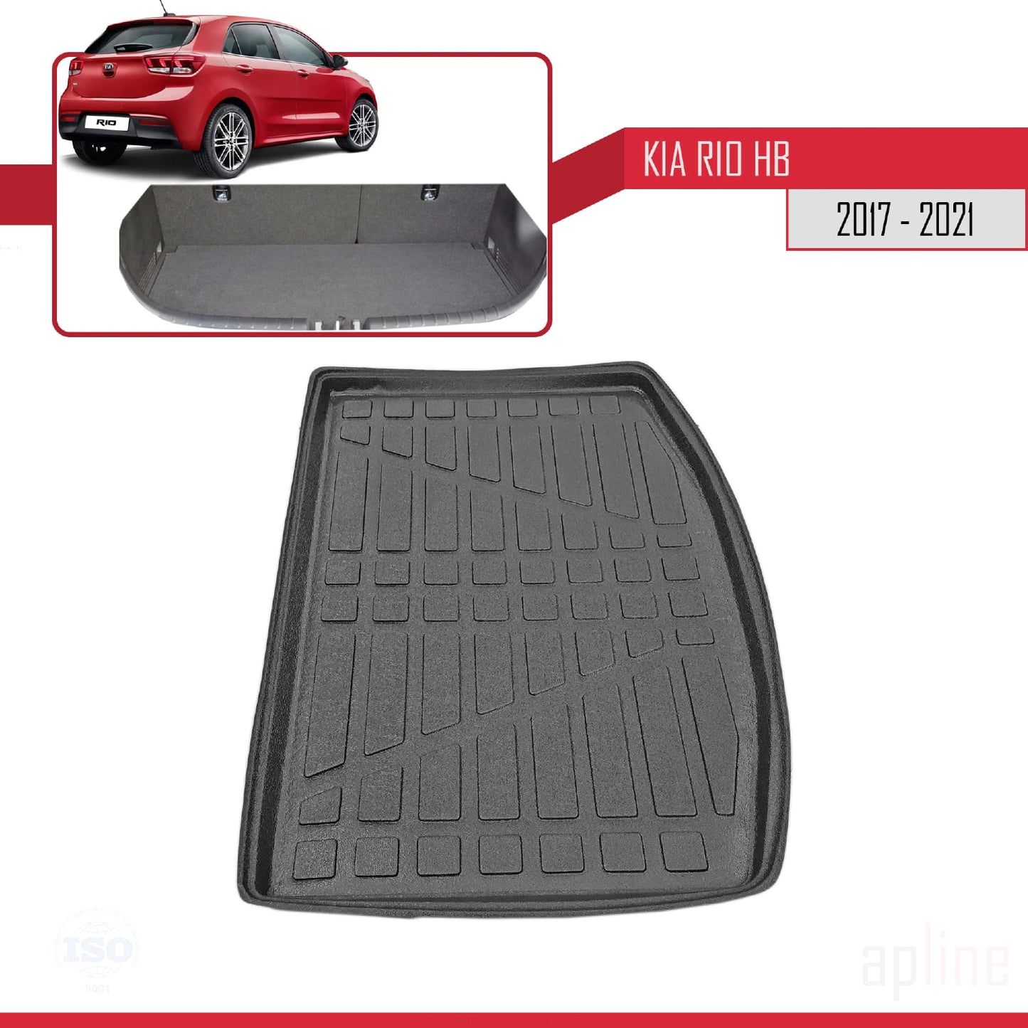 Trunk Mats for Kia Rio HB 2017-2021 Cargo Liner BLACK