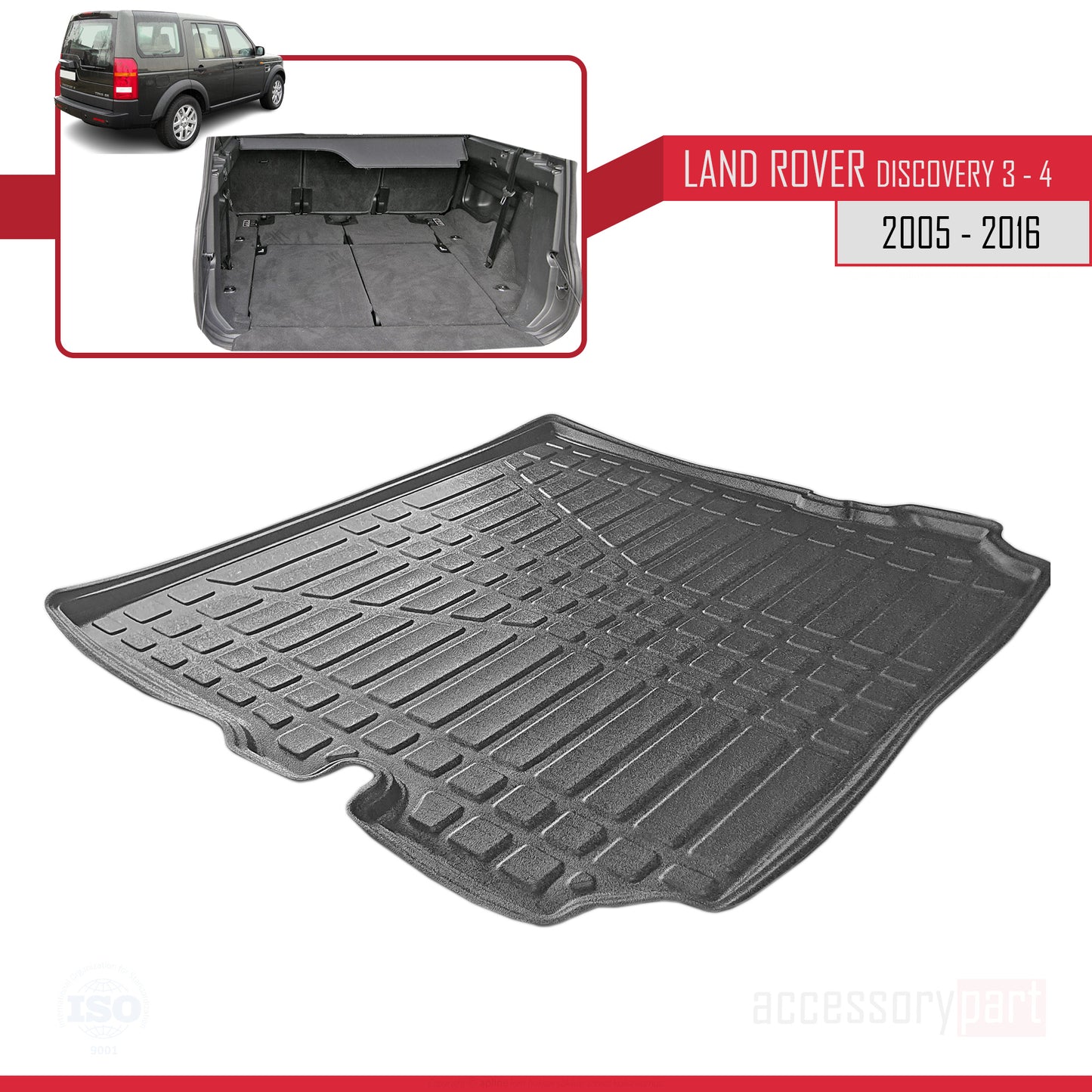 Tapis de Coffre pour Land Rover Discovery (3-4) 2005-2016 NOIR