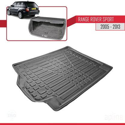 Compatible with Land Rover Range Rover Sport (L320) 2005-2013 Flexible Trunk Mats Cargo Liner Black