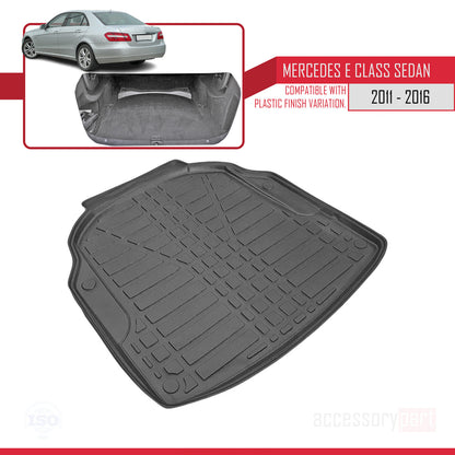 Tapis de Coffre pour Mercedes E Class (W212) Berline 2010-2015 NOIR