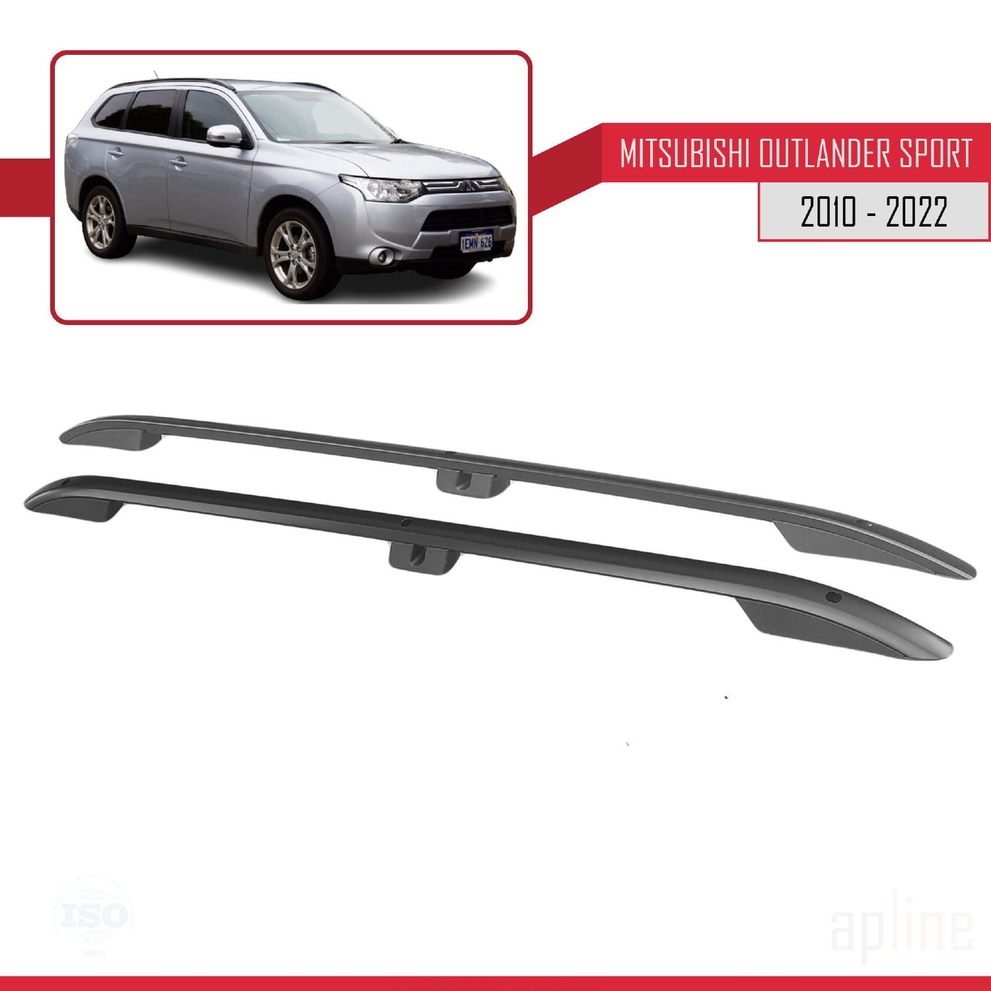 Compatible with Mitsubishi Outlander Sport (GA) 2010-2022 (Short Wheelbase L1/H1) Roof Rails Roof Rack Luggage Carrier Black