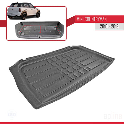 Compatible avec Mini Countryman (R60) 2010-2016 Flexible Tapis de Coffre Plancher de Chargement Noir