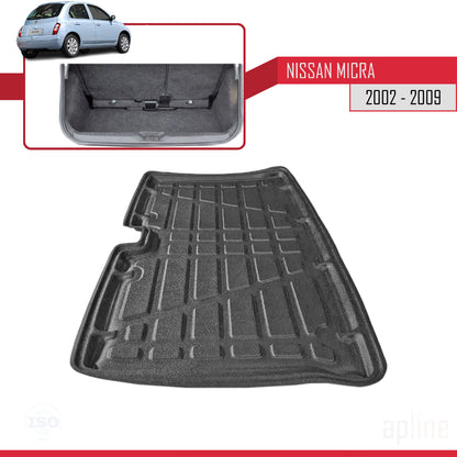 Tapis de Coffre pour Nissan Micra 2004-2010 Flexible NOIR