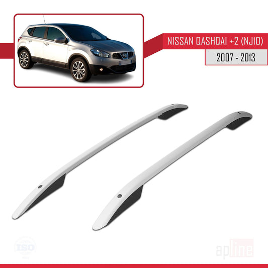 Kompatibel mit Nissan Qashqai +2 (NJ10) 2008-2013 (Kurzer Radstand L1/H1) Dachreling Dachträger Gepäckträger (Klebemodell) Grau