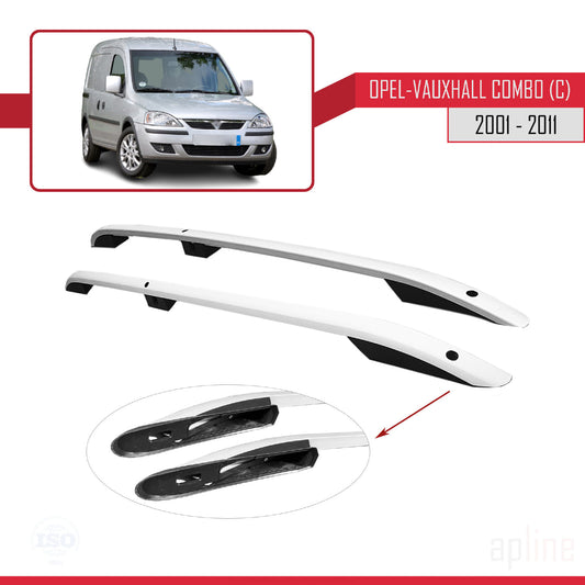 Kompatibel mit Opel Combo C 2001-2011 (Kurzer Radstand L1/H1) Dachreling Dachträger Gepäckträger (Klebemodell) Grau