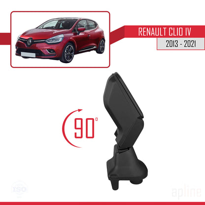 Accoudoir Central pour Renault Clio (4) 2013-2023 Console de Rangement Compartiment Similicuir NOIR