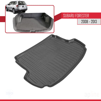 Compatible avec Subaru Forester 3 (SH) 2008-2013 Flexible Tapis de Coffre Plancher de Chargement Noir
