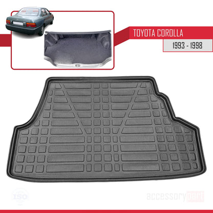 Compatible avec Toyota Corolla 8 (E110) 1993-1998 Flexible Tapis de Coffre Plancher de Chargement Noir