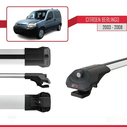 Kompatibel mit Citroen Berlingo (M59) 2003-2008 ACE-1 Relingträger Dachträger Auto Gepäckträger Grau Aluminium 3 Stangen