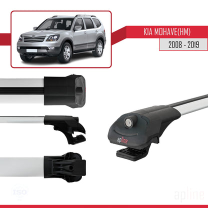 Compatible with Kia Mohave (HM) 2008-2019 ACE-1 Car Roof Rack Cross Bar Grey Aluminium 3 Bars