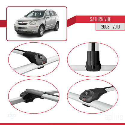 Compatible avec Saturn Vue 2 2008-2010 ACE-1 Barres de Toit Railing Porte-Bagages de Voiture Gris Aluminium 3 Barres