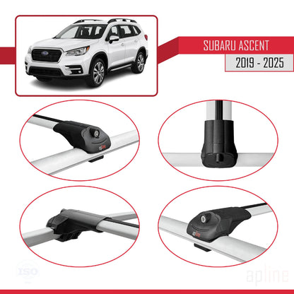 Compatible avec Subaru Ascent 2019-2025 ACE-1 Barres de Toit Railing Porte-Bagages de Voiture Gris Aluminium 3 Barres