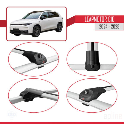 Compatible with LEAPMOTOR C10 2024-2025 ACE-1 Car Roof Rack Cross Bar Grey Aluminium 3 Bars