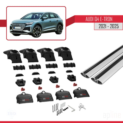 Compatible avec Q4 (F4) E-Tron 2021-2025 ACE-2 Barres de Toit Railing Porte-Bagages de Voiture Gris Aluminium 2 Barres