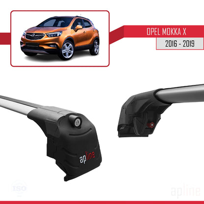 Compatible avec Opel Mokka X (J13) 2016-2019 ACE-2 Barres de Toit Railing Porte-Bagages de Voiture Gris Aluminium 2 Barres