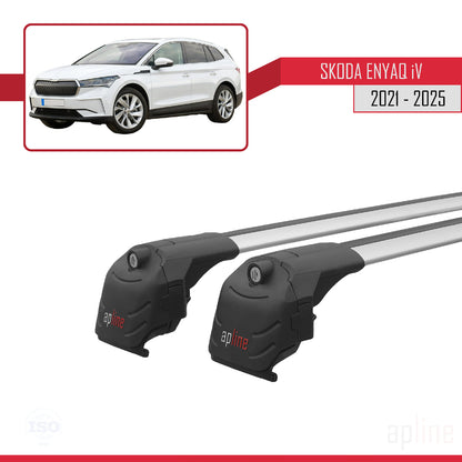 Compatible avec Skoda Enyaq 2021-2025 ACE-2 Barres de Toit Railing Porte-Bagages de Voiture Gris Aluminium 2 Barres