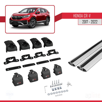 Compatible with Honda CR-V 5 2017-2022 ACE-2 Car Roof Rack Cross Bar Grey Aluminium 2 Bars