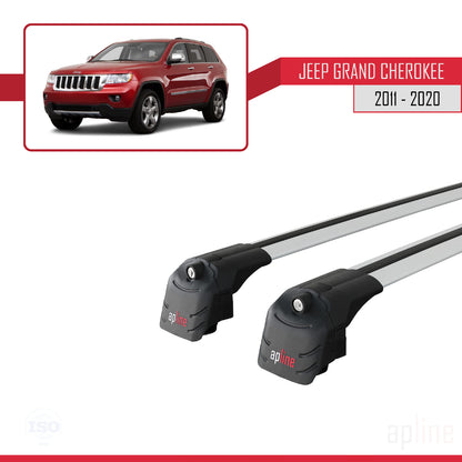 Compatible with Jeep Grand Cherokee 4 (WK2) 2011-2020 ACE-2 Car Roof Rack Cross Bar Grey Aluminium 2 Bars