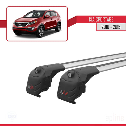 Kompatibel mit Kia Sportage 3 (SL) 2010-2015 ACE-2 Relingträger Dachträger Auto Gepäckträger Grau Aluminium 2 Stangen