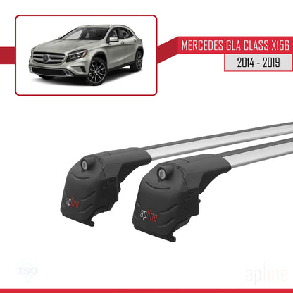 Compatible avec Mercedes Classe GLA (X156) 2014-2019 ACE-2 Barres de Toit Railing Porte-Bagages de Voiture Gris Aluminium 2 Barres