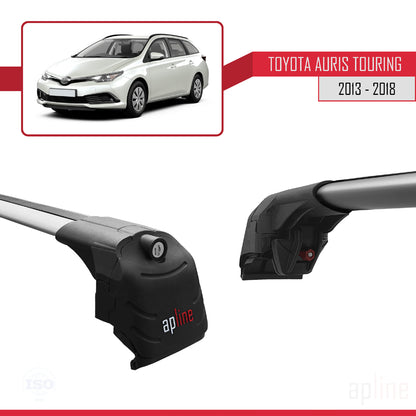 Compatible avec Toyota Auris 2 (E180) Touring Sports 2013-2018 ACE-2 Barres de Toit Railing Porte-Bagages de Voiture Gris Aluminium 2 Barres