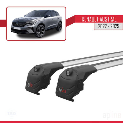 Kompatibel mit Renault Austral (RHN) 2022-2025 ACE-2 Relingträger Dachträger Auto Gepäckträger Grau Aluminium 2 Stangen