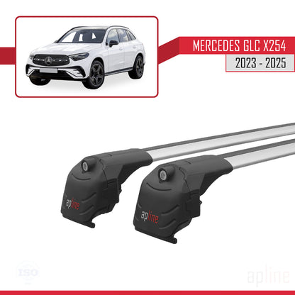 Compatible avec Mercedes Classe GLC 2 (X254) 2023-2025 ACE-2 Barres de Toit Railing Porte-Bagages de Voiture Gris Aluminium 2 Barres