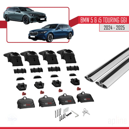 Kompatibel mit BMW 5er / i5 G61 Touring 2024-2025 ACE-2 Dachträger Auto-Reling Gepäckträger Grau Aluminium 2 Stangen