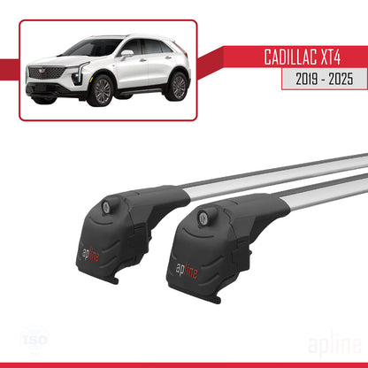 Kompatibel mit Cadillac XT4 2019-2025 ACE-2 Dachgepäckträger, Reling, Gepäckträger, graues Aluminium, 2 Stangen