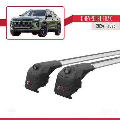 Compatible with Chevrolet Trax 2024-2025 ACE-2 Car Roof Rack Cross Bar Grey Aluminium 2 Bars