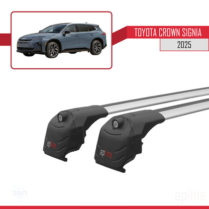 Compatible avec Toyota Crown Signia 2025 ACE-2 Barres de Toit Railing Porte-Bagages de Voiture Gris Aluminium 2 Barres