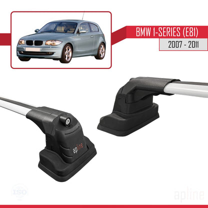 Compatible with BMW 1 Series (E81) 2007-2011 ACE-3 Car Roof Rack Cross Bar Grey Aluminium 2 Bars
