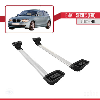 Compatible with BMW 1 Series (E81) 2007-2011 ACE-3 Car Roof Rack Cross Bar Grey Aluminium 2 Bars