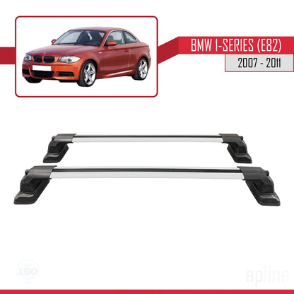 Compatible with BMW 1 Series (E82) 2007-2013 ACE-3 Car Roof Rack Cross Bar Grey Aluminium 2 Bars