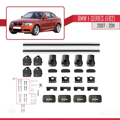 Compatible with BMW 1 Series (E82) 2007-2013 ACE-3 Car Roof Rack Cross Bar Grey Aluminium 2 Bars