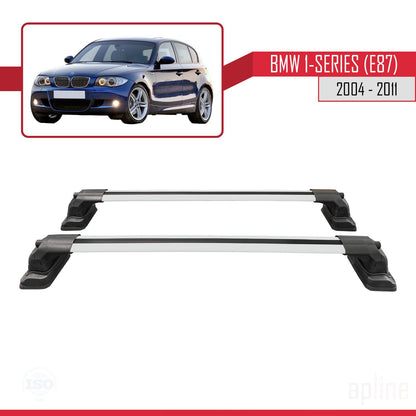Kompatibel mit BMW 1er (E87) 2004-2011 ACE-3 Dachträger Autodachträger Graues Aluminium 2 Stangen